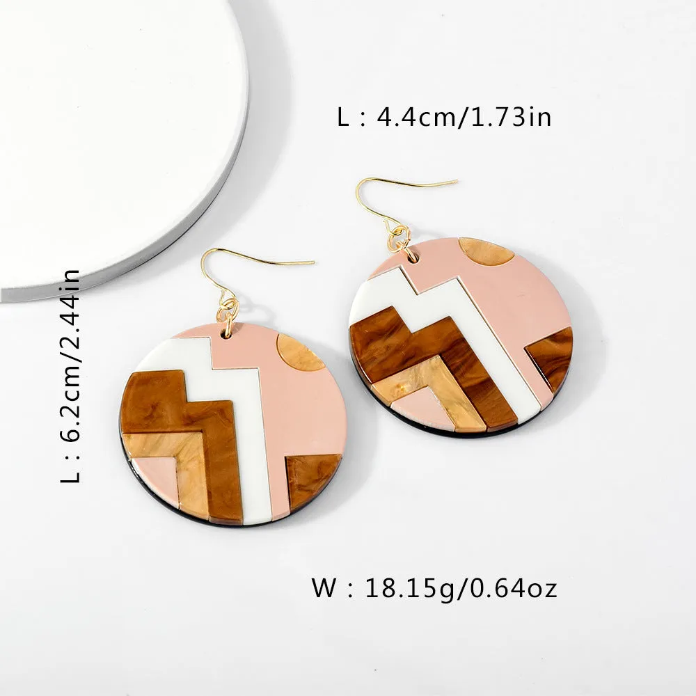 5 Pairs Lot Black White Stitching Earring Gold Plated Wholesale Fashion Jewelry