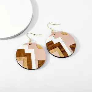 5 Pairs Lot Black White Stitching Earring Gold Plated Wholesale Fashion Jewelry