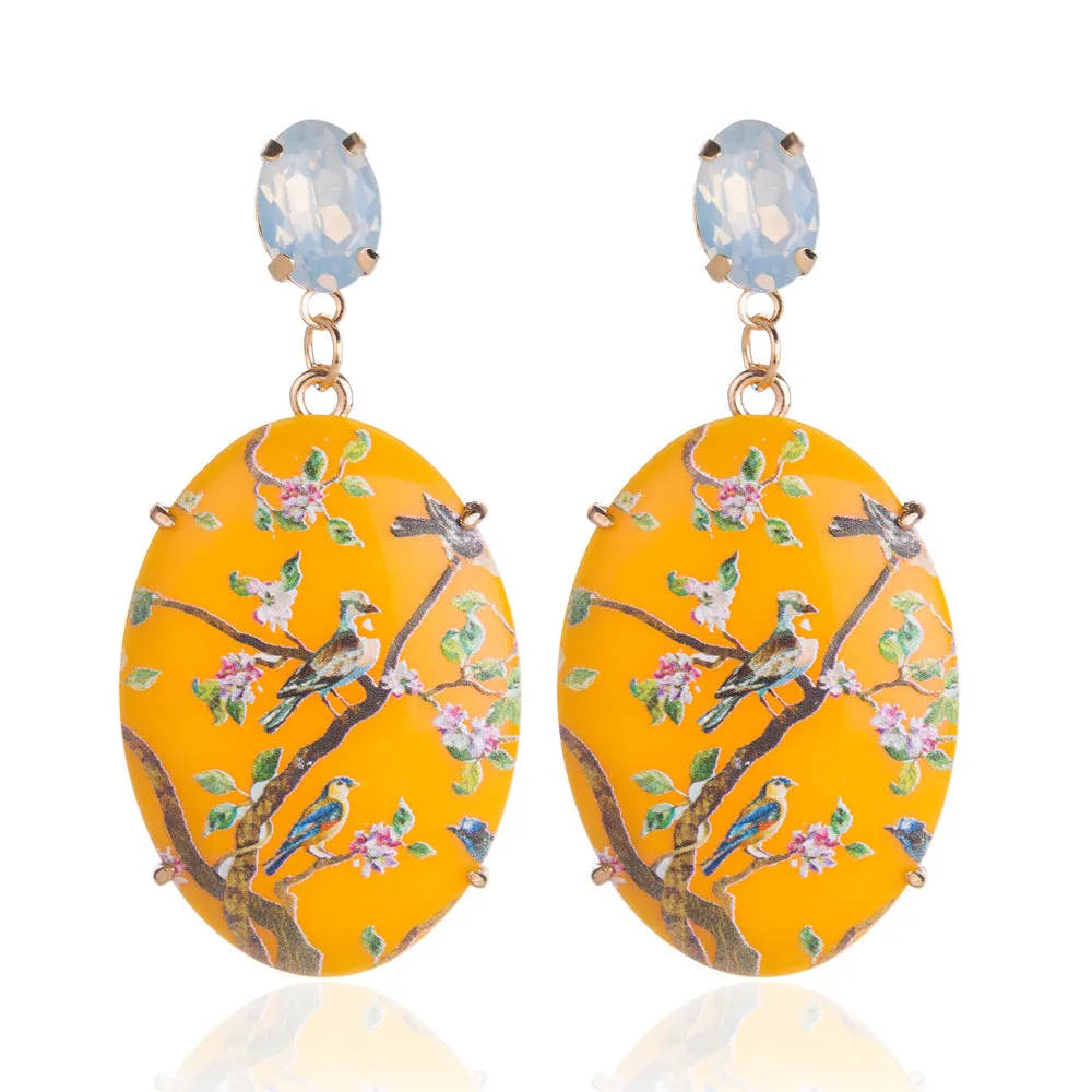5 Pairs Lot Charm Acrylic Earrings Gold Plated Wholesale Women Fashion Jewelry