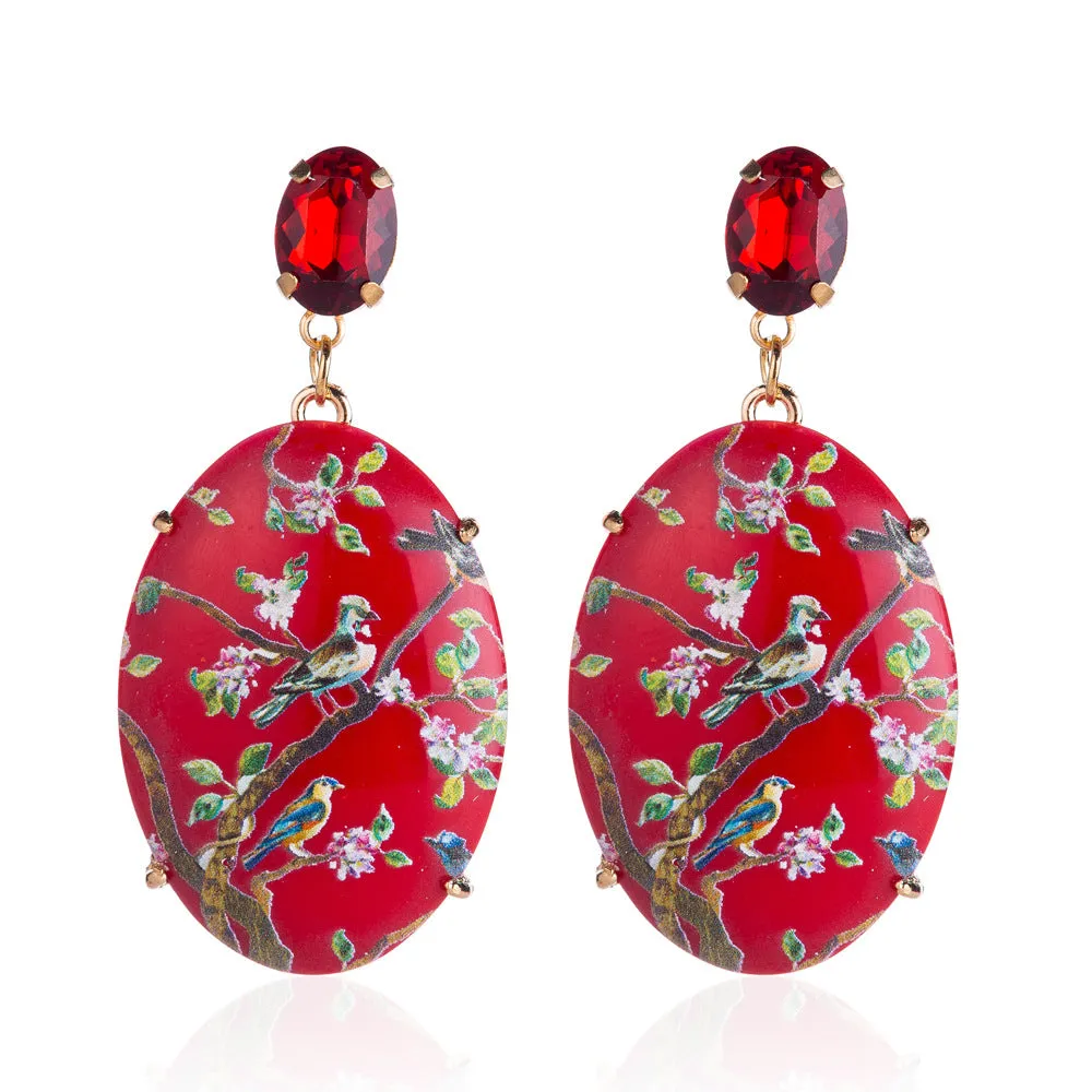 5 Pairs Lot Charm Acrylic Earrings Gold Plated Wholesale Women Fashion Jewelry