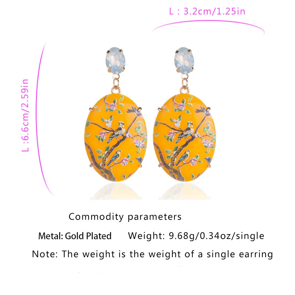 5 Pairs Lot Charm Acrylic Earrings Gold Plated Wholesale Women Fashion Jewelry