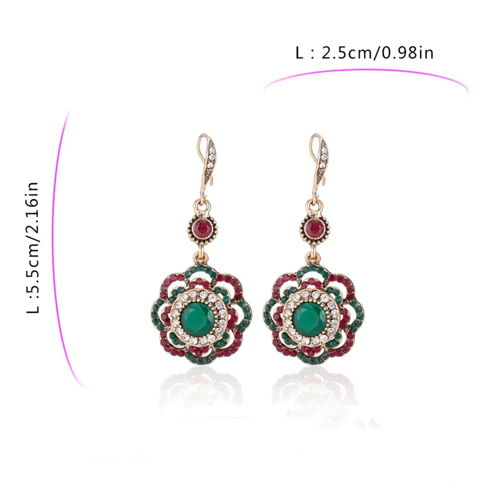5 Pairs Lot Charm Diamond Earring Hollow Flower Wholesale Women Fashion Jewelry
