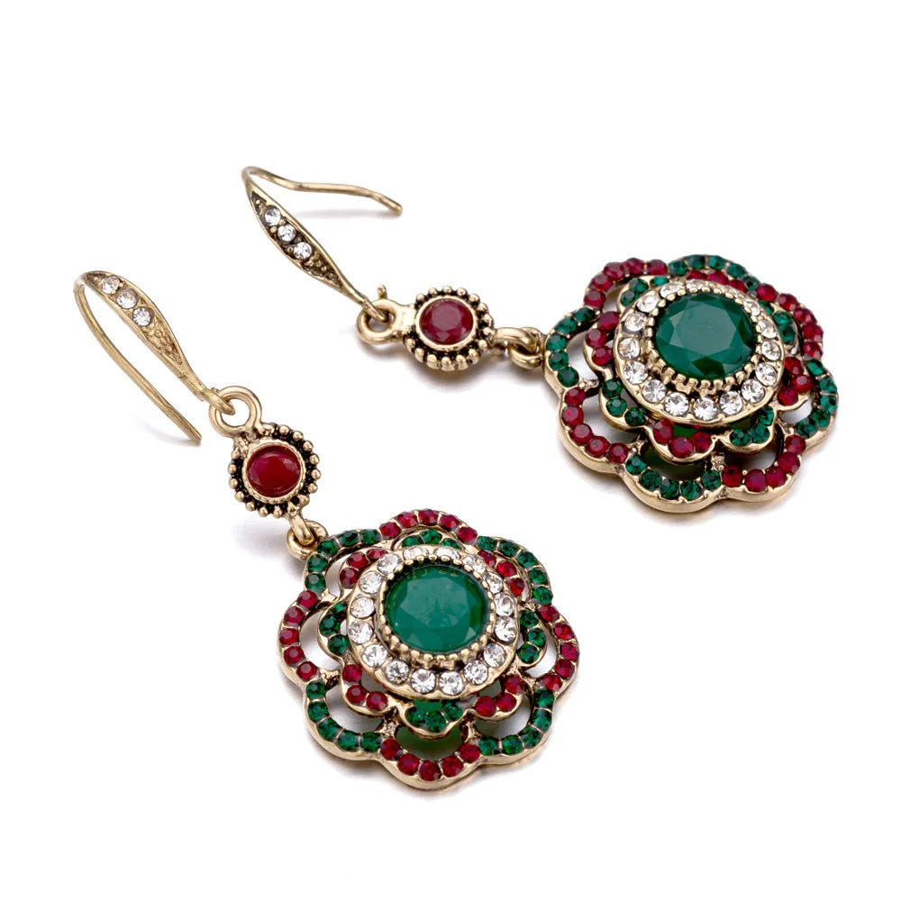 5 Pairs Lot Charm Diamond Earring Hollow Flower Wholesale Women Fashion Jewelry