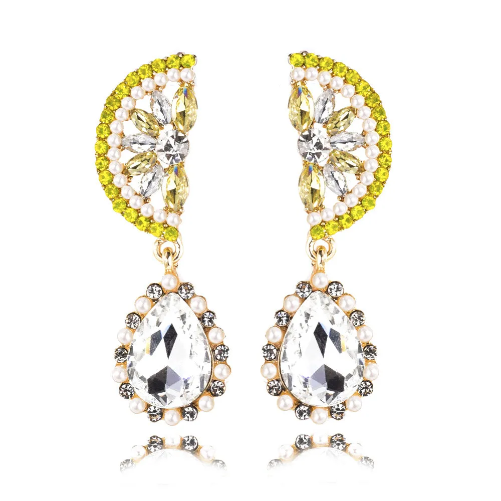 5 Pairs Lot Charm Diamond Earrings Half C-Shape Wholesale Women Fashion Jewelry