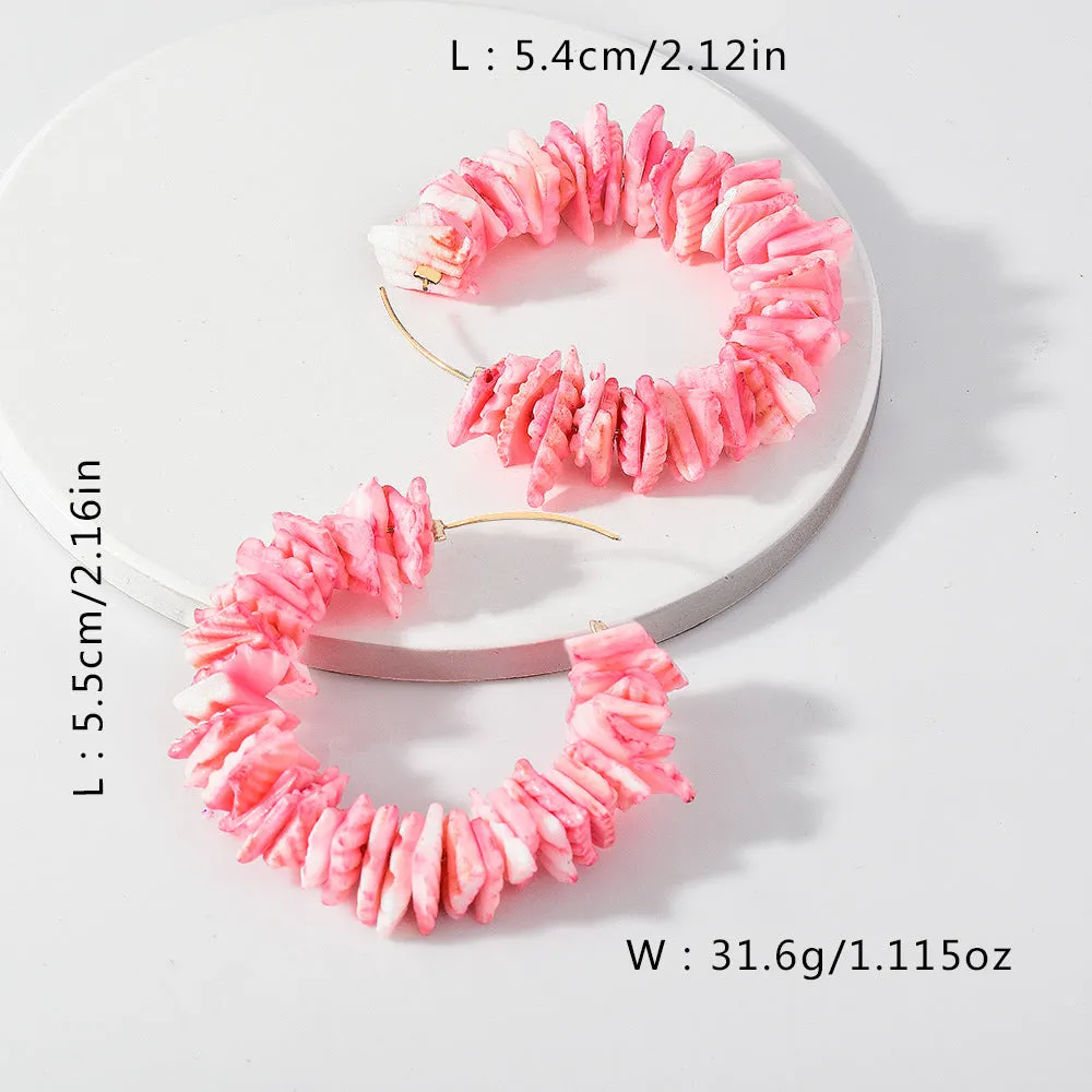 5 Pairs Lot Charm Shell  Earrings Gold Plated Wholesale Women Fashion Jewelry