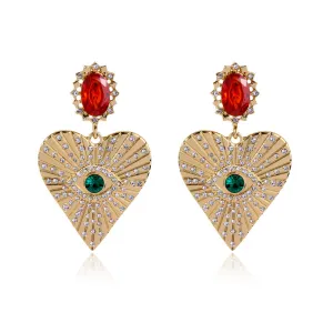 5 Pairs Lot Loving Heart Earrings Gold Plated Wholesale Women  Fashion Jewelry
