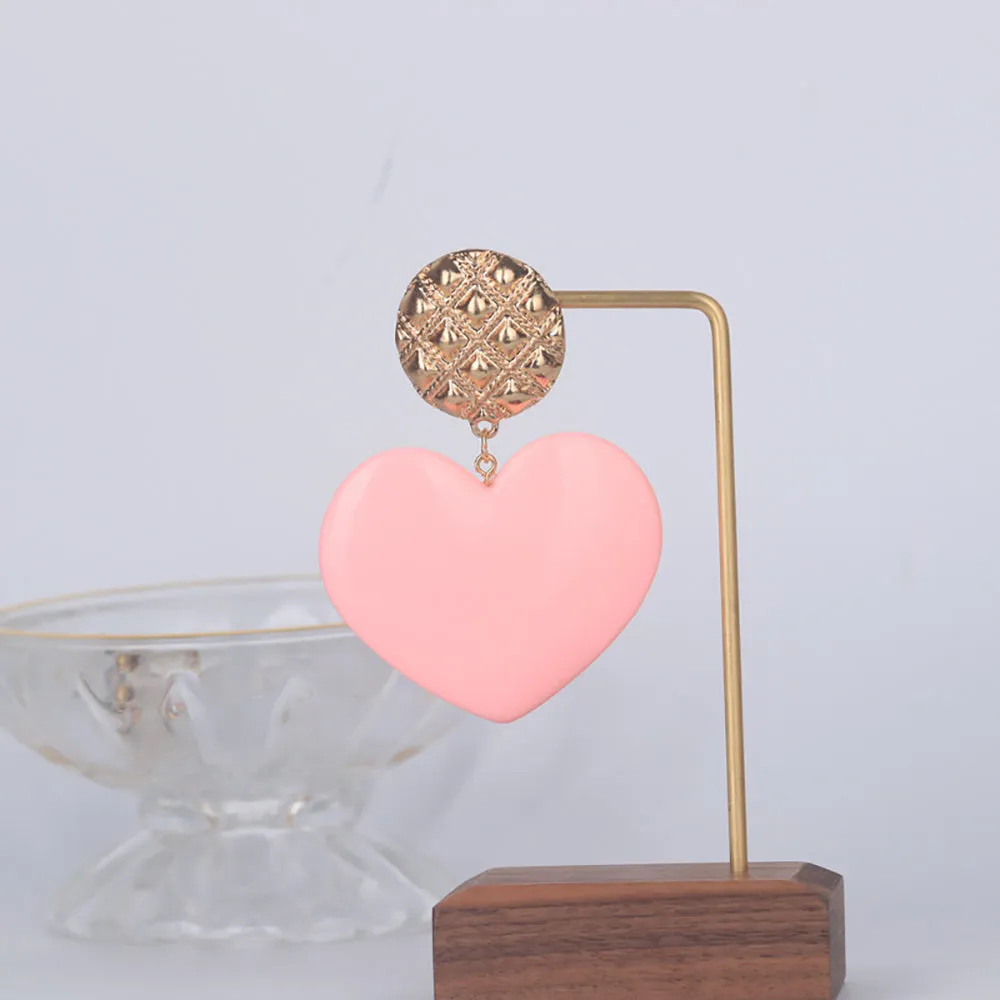 5 Pairs Lot Loving Heart Earrings Gold Plated Wholesale Women Fashion Jewelry