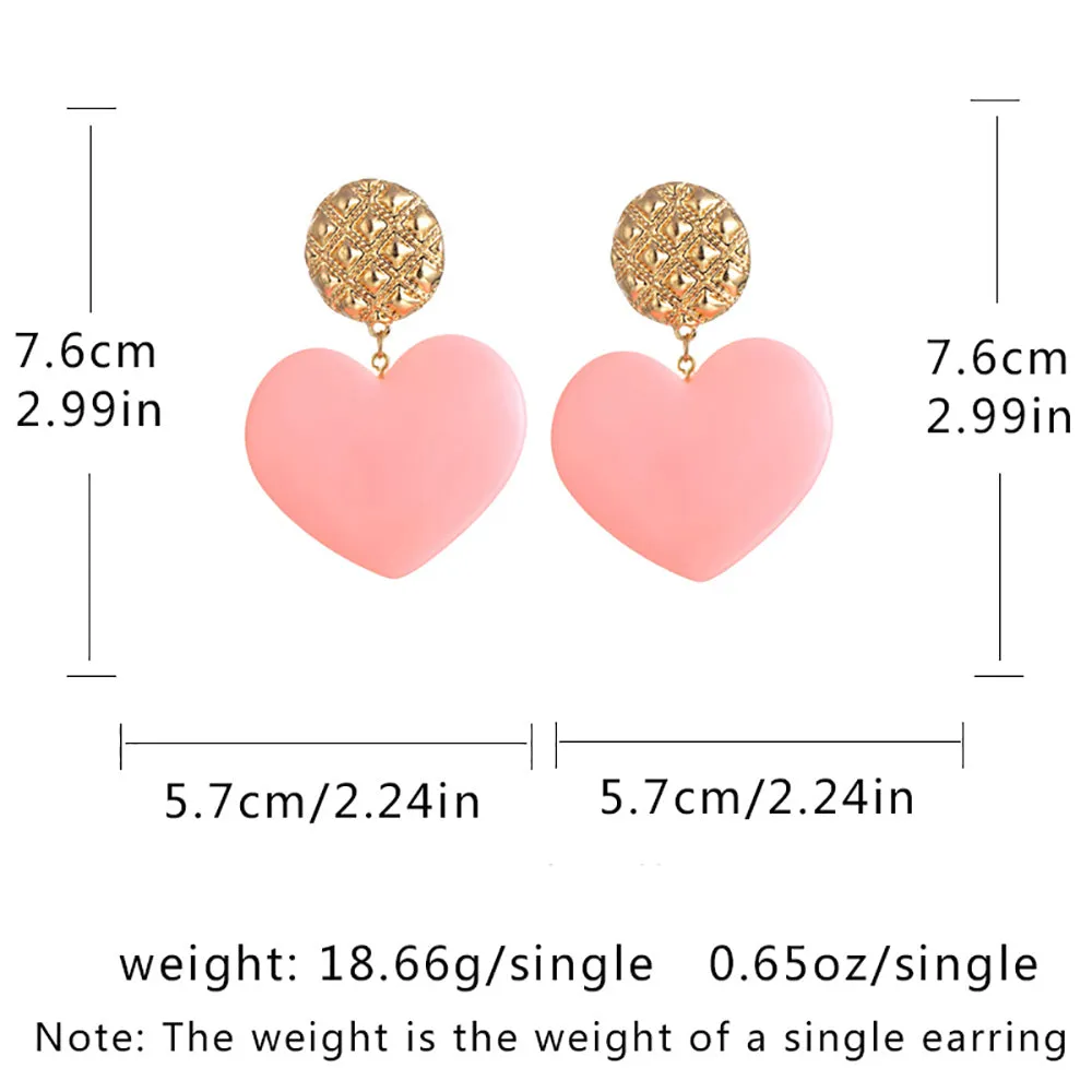 5 Pairs Lot Loving Heart Earrings Gold Plated Wholesale Women Fashion Jewelry