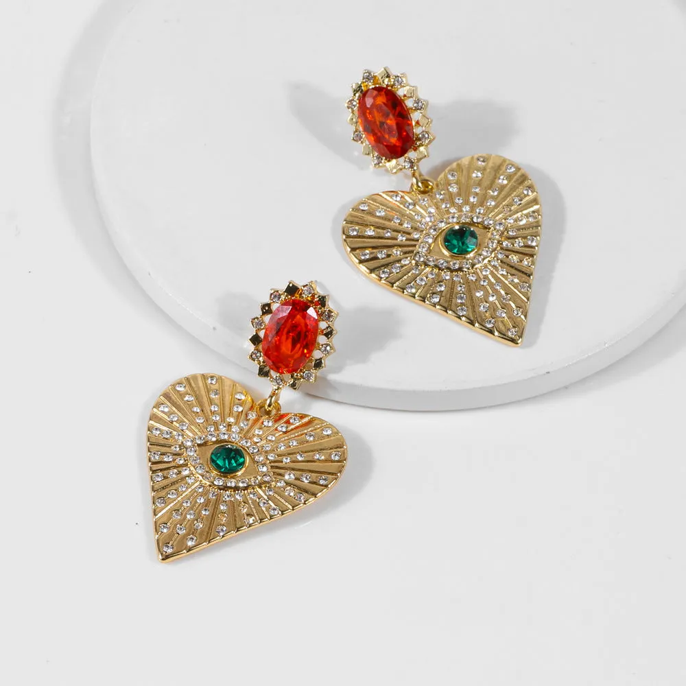 5 Pairs Lot Loving Heart Earrings Gold Plated Wholesale Women  Fashion Jewelry