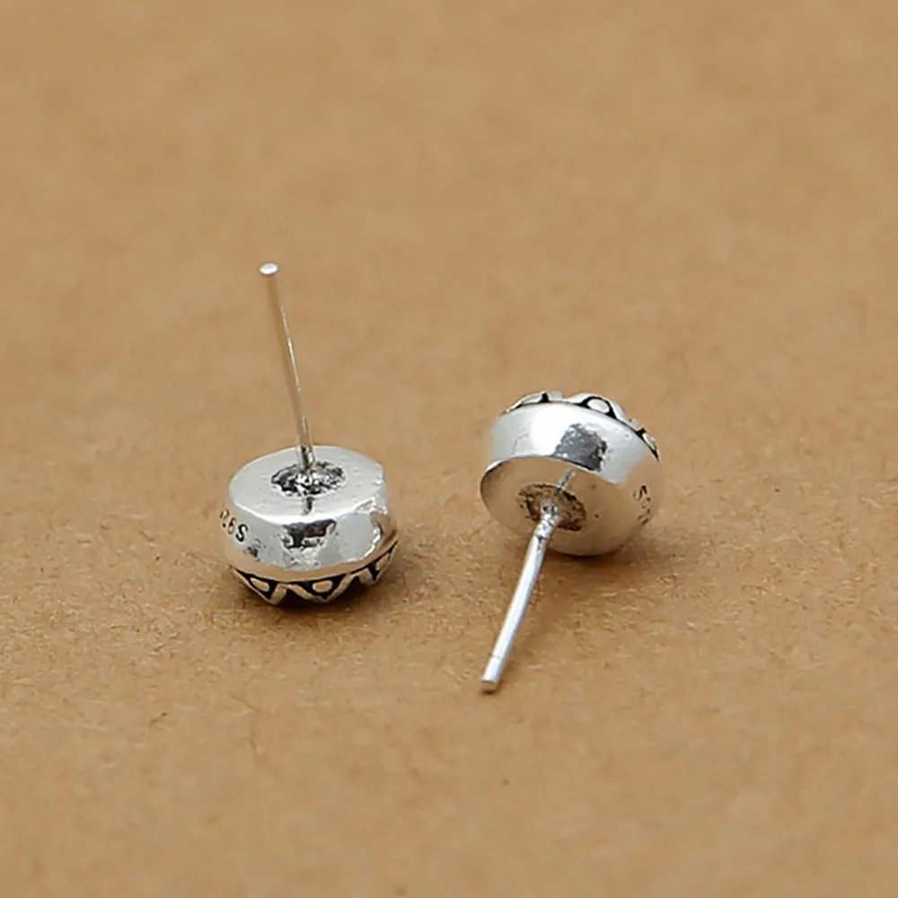 925 Sterling Silver Thai Silver Stud Earrings Star Men Fashion Punk Jewelry
