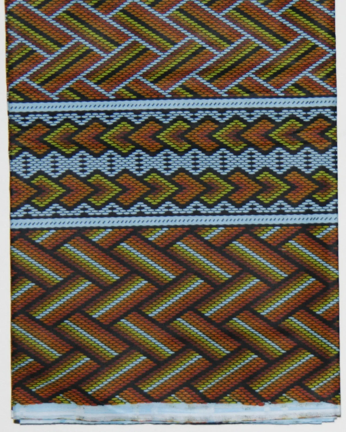 African Fabric 6 Yards Classic Couleurs de Woodin Geometric Bamboo Design