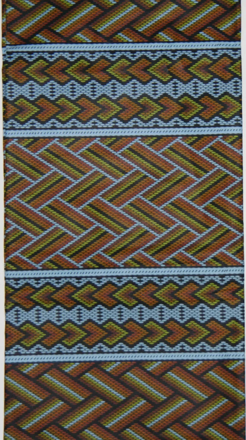 African Fabric 6 Yards Classic Couleurs de Woodin Geometric Bamboo Design