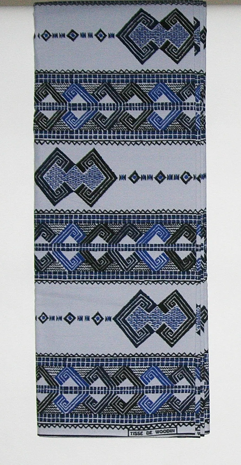 African Fabric 6 Yards Vlisco Classic Couleurs de Woodin Geometric Blue
