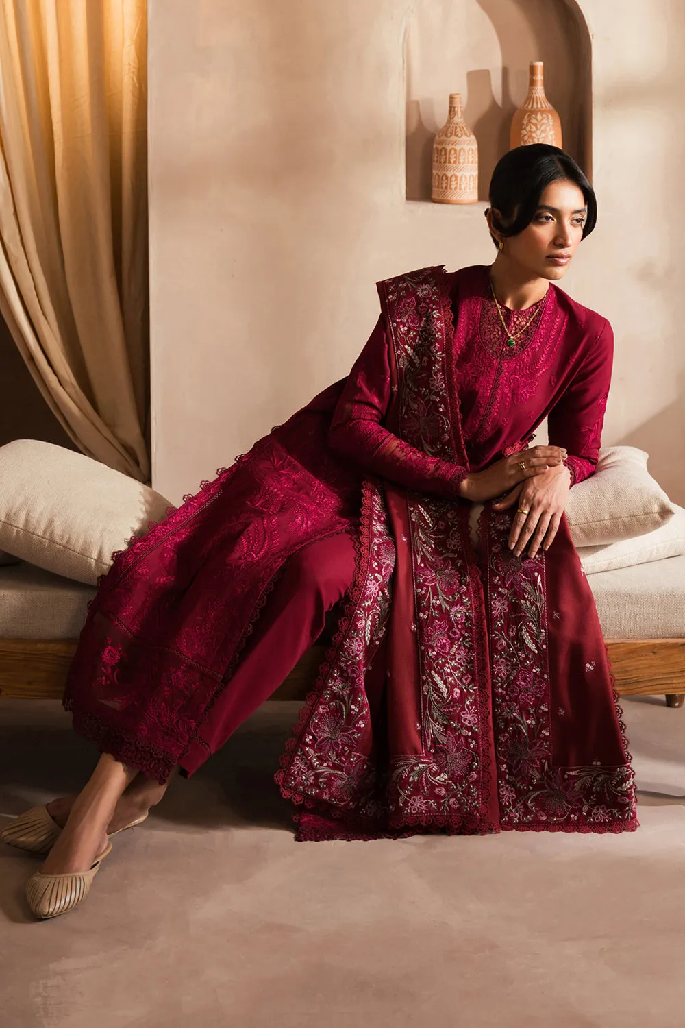 AFROZEH | ELARA LUXURY PRET | GARNET