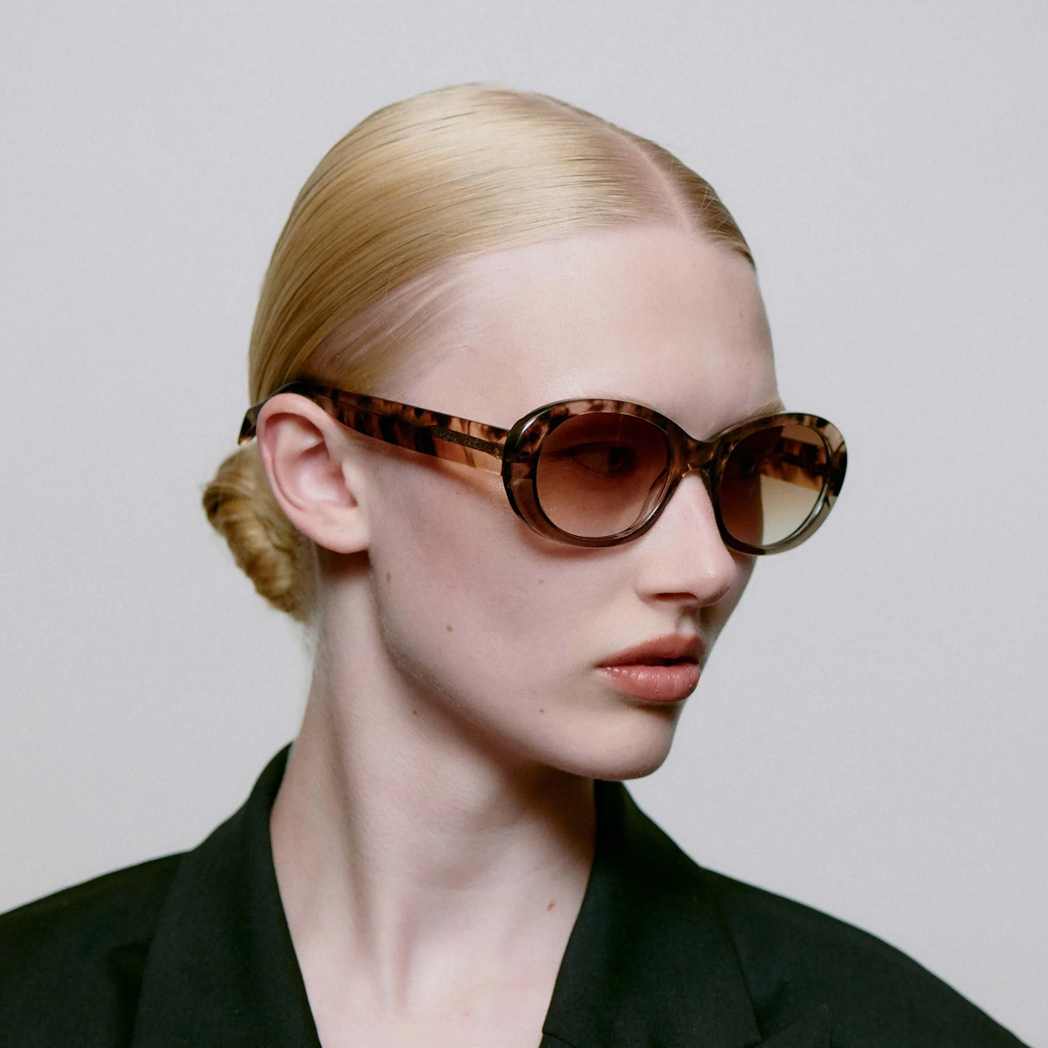 A.Kjaerbede Anma Coquina Grey Transparent Sunglasses