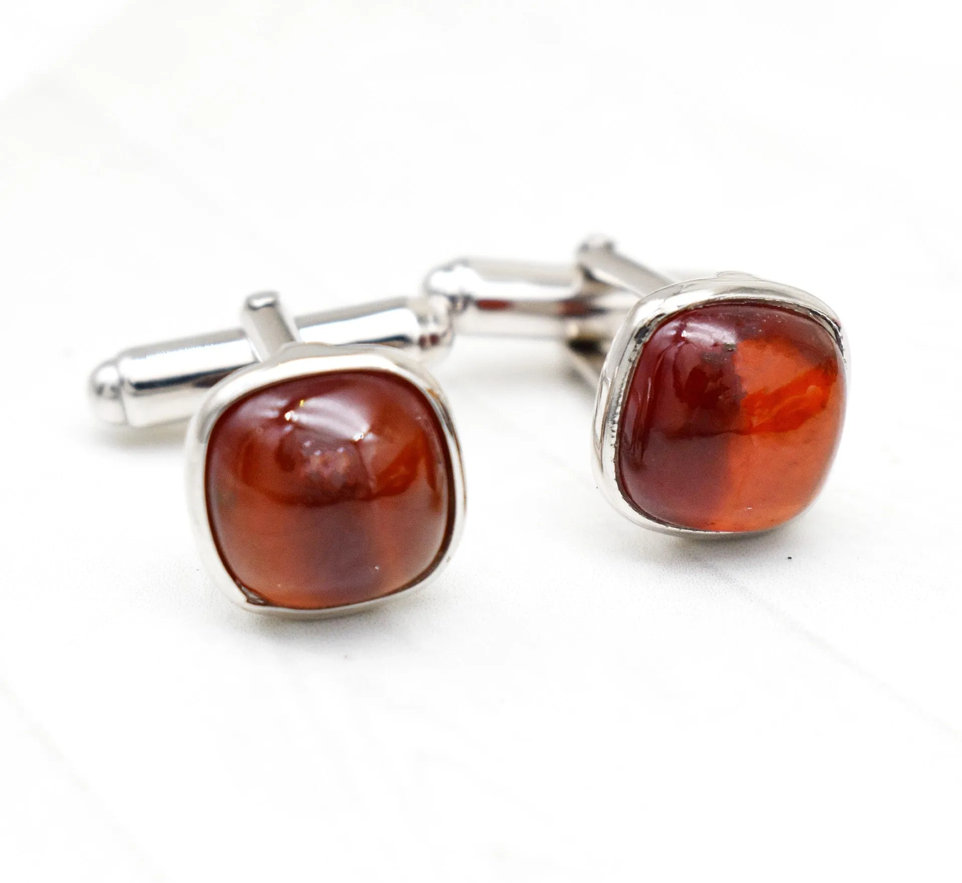 AMAZING HESSONITE CUFFLINKS