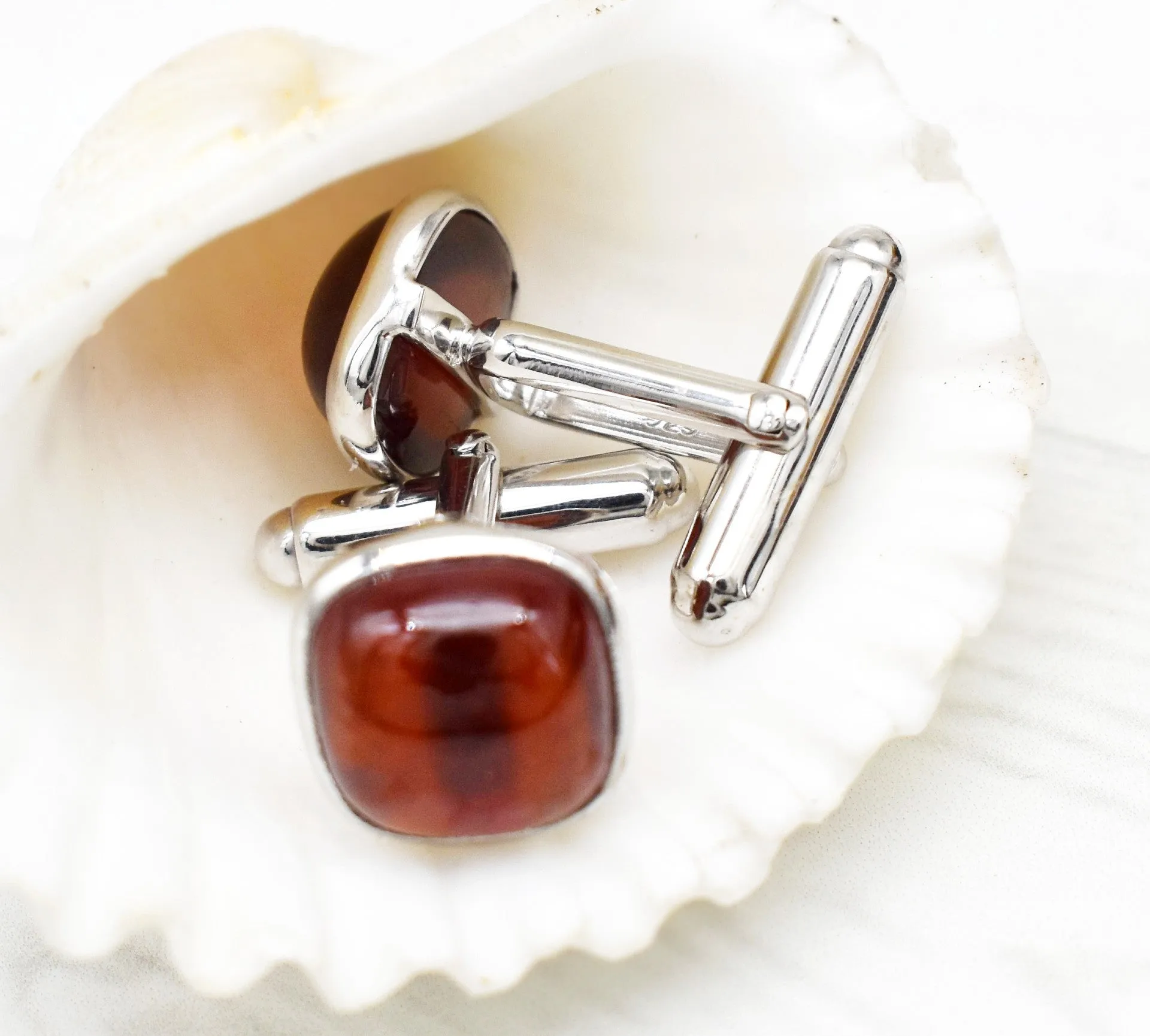 AMAZING HESSONITE CUFFLINKS