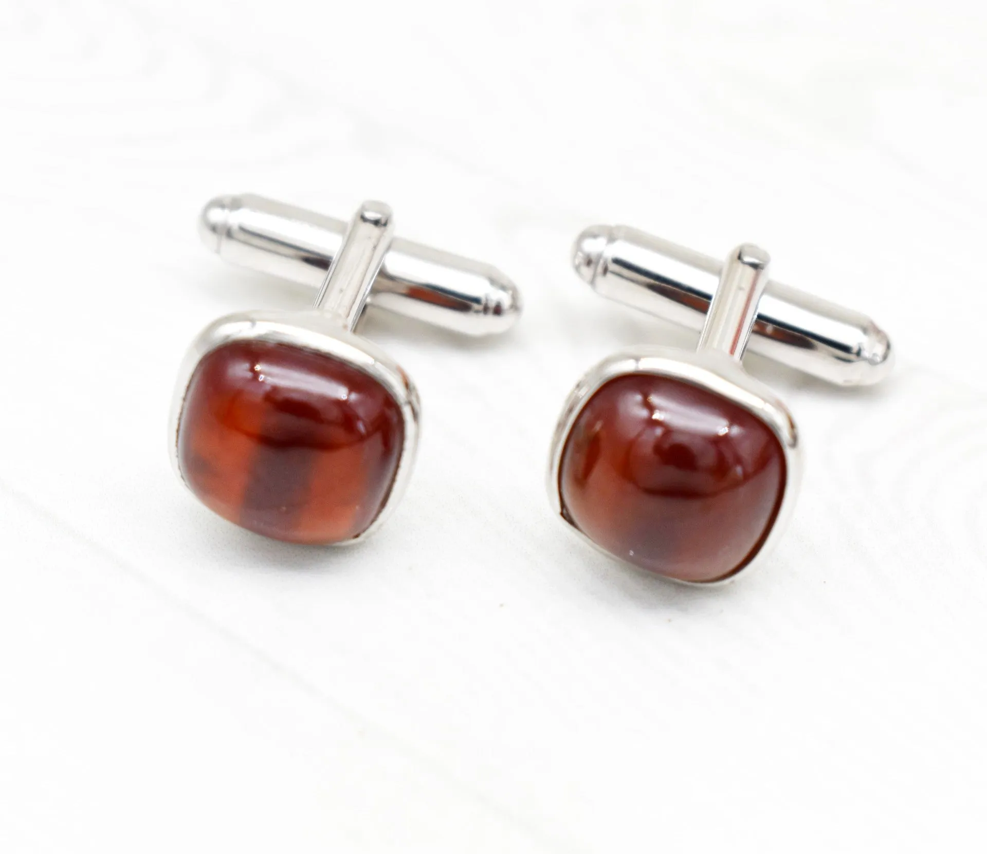 AMAZING HESSONITE CUFFLINKS