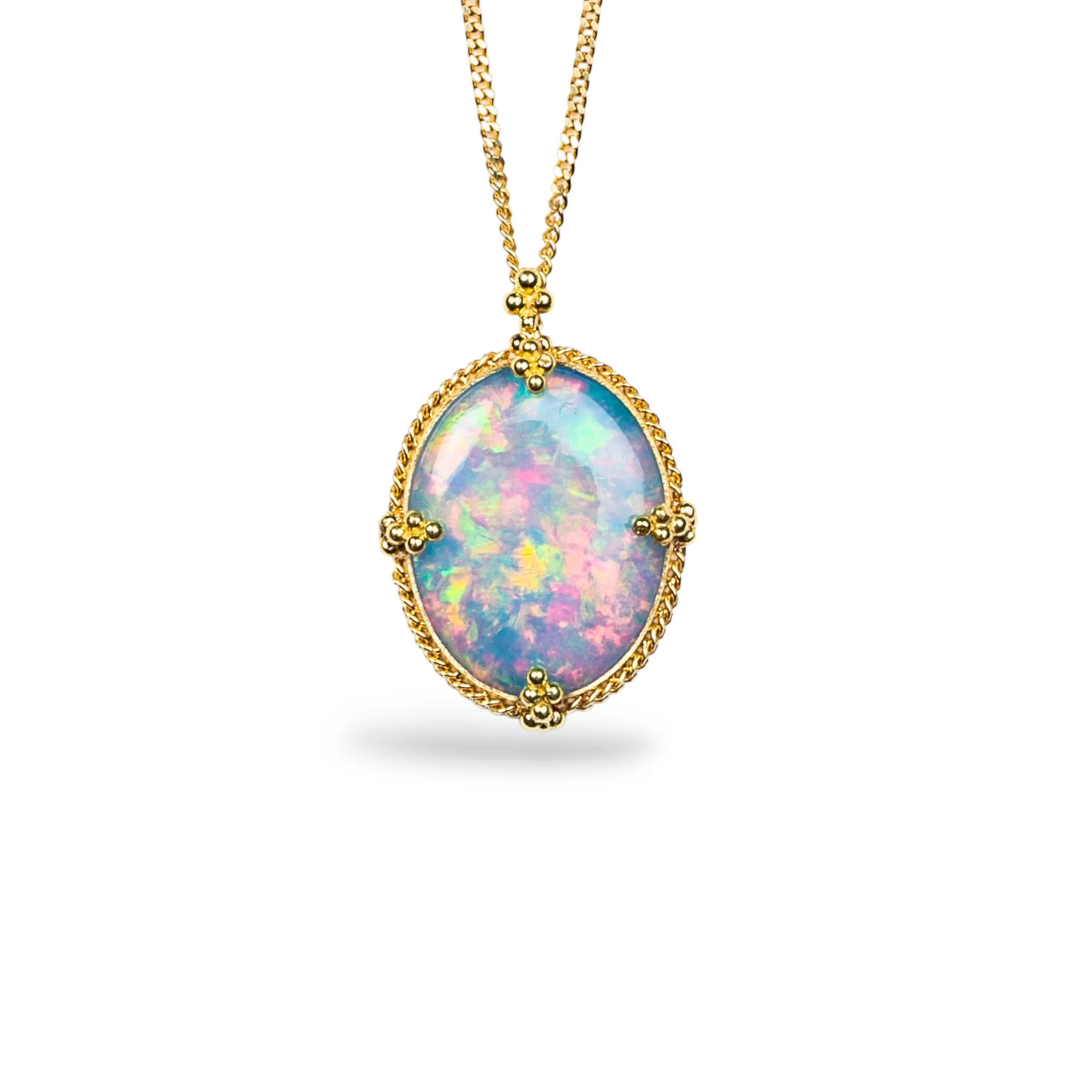 AMÁLI Ethiopian Opal Oval Pendant Necklace
