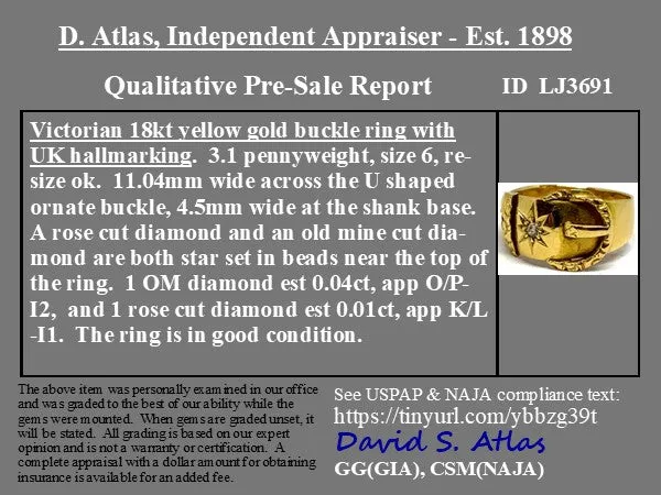 Antique English Diamond Star Buckle Band