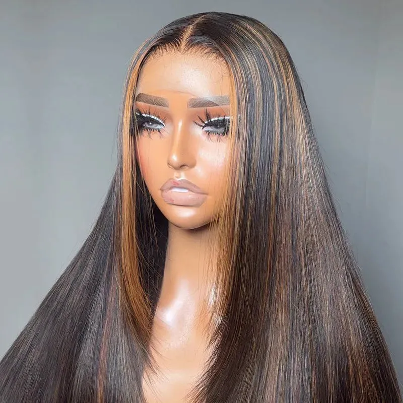 Ashimary Layer Cut 5x5 Transparent Lace Highlight Salon Fashion Wig 180% Density