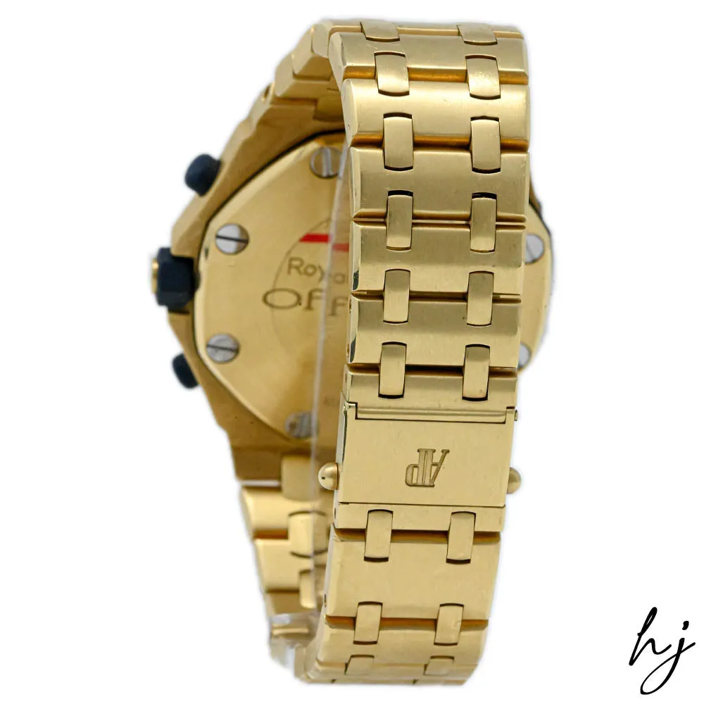Audemars Piguet Men's Royal Oak Offshore 18K Yellow Gold 42mm White Stick Dial Watch Ref# 25721BA.O.1000BA.01
