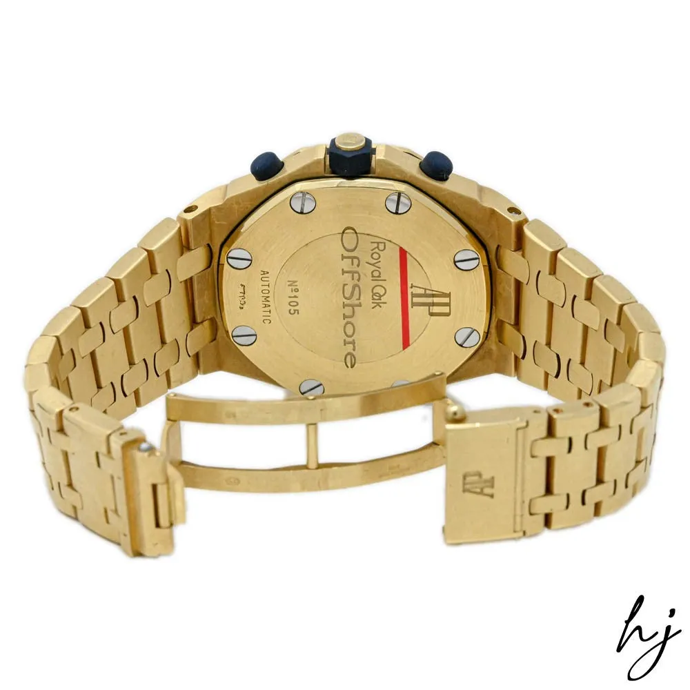 Audemars Piguet Men's Royal Oak Offshore 18K Yellow Gold 42mm White Stick Dial Watch Ref# 25721BA.O.1000BA.01