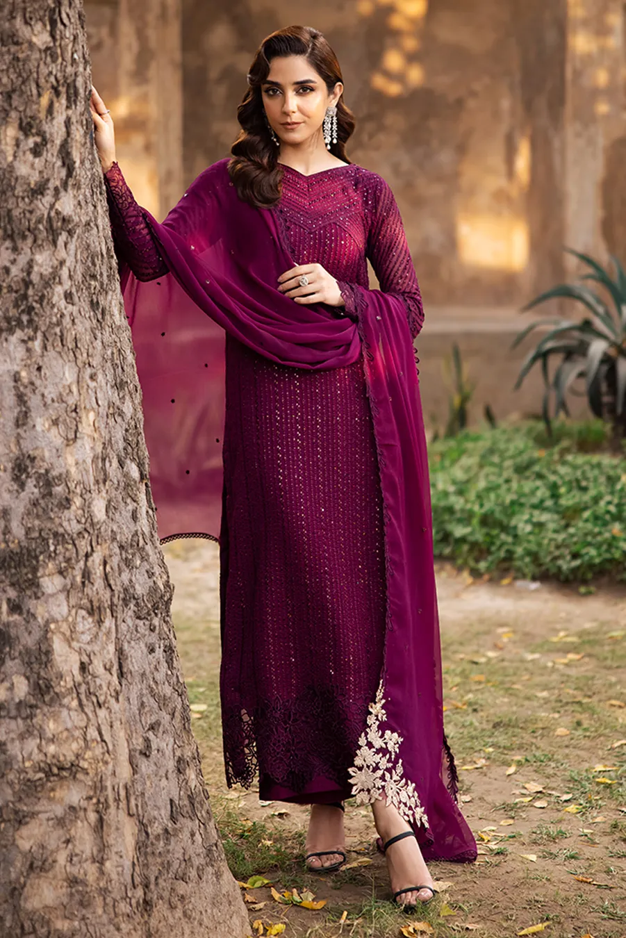 Azure Luxury Chiffon Embroidered Collection GARNET MAJESTY
