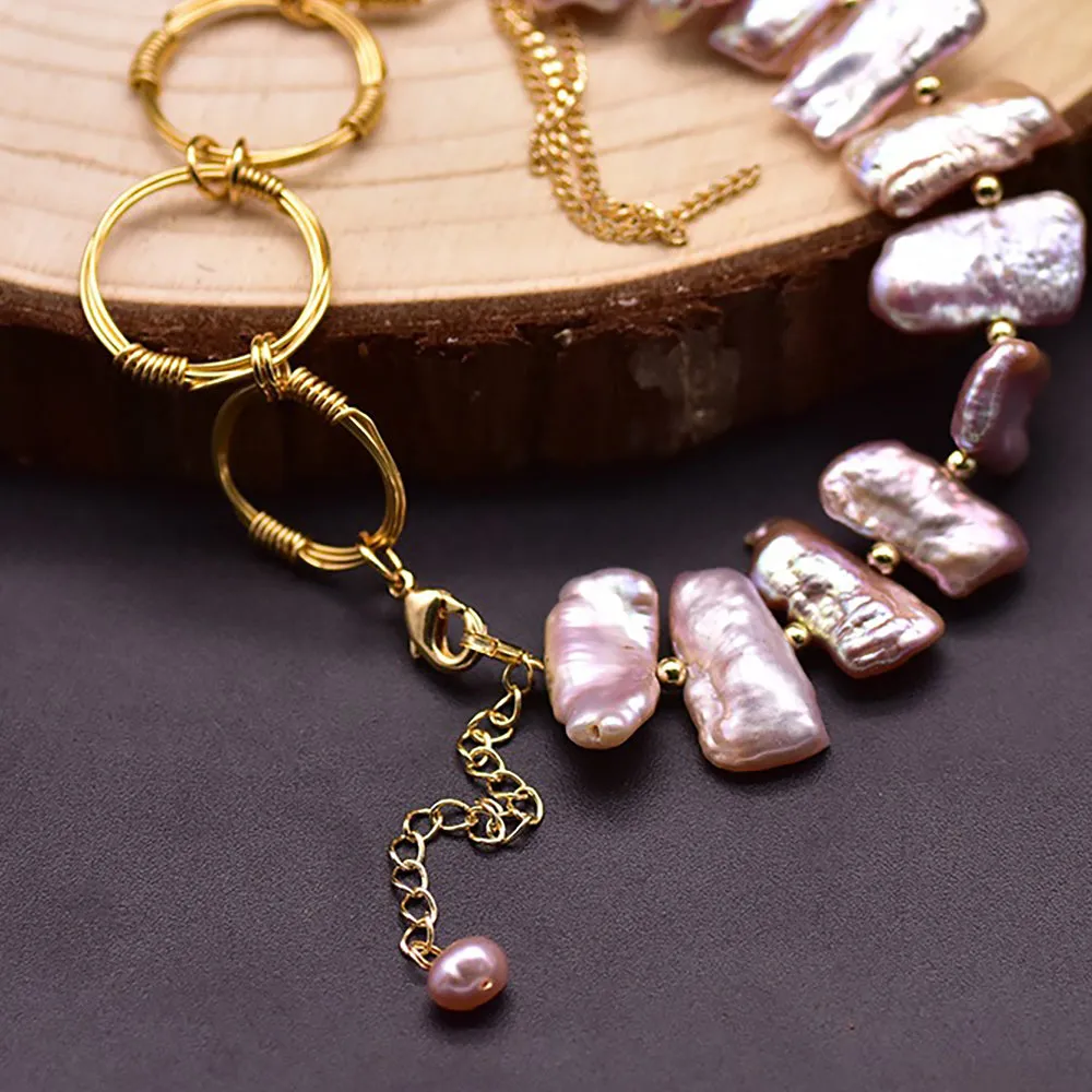 Baroque Natural Freshwater Pearl Bracelet Women Fashion Jewelry Adjustable