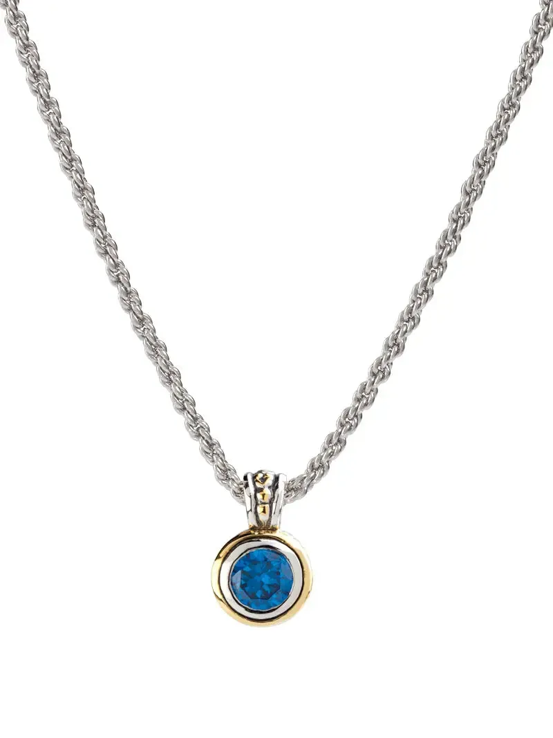 Beijos Collection - Bezel Set CZ Pendant Necklace