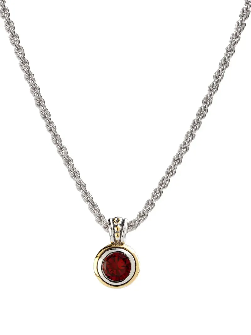 Beijos Collection - Bezel Set CZ Pendant Necklace