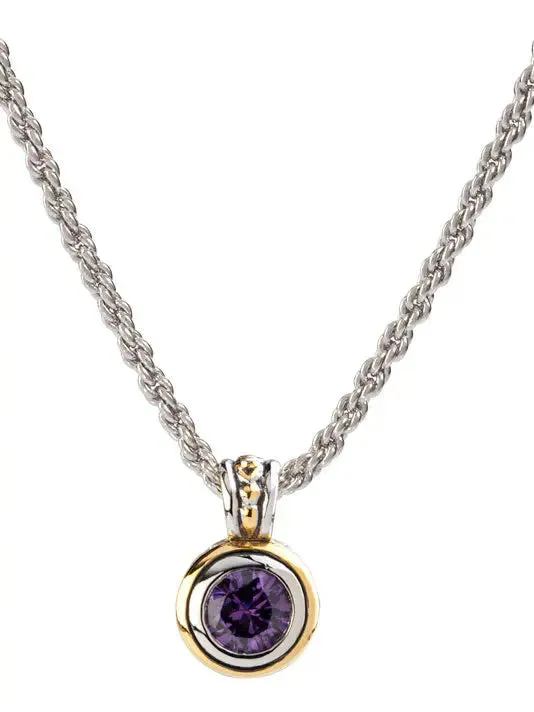 Beijos Collection - Bezel Set CZ Pendant Necklace