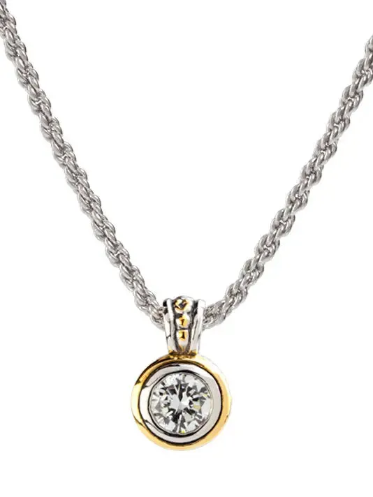 Beijos Collection - Bezel Set CZ Pendant Necklace