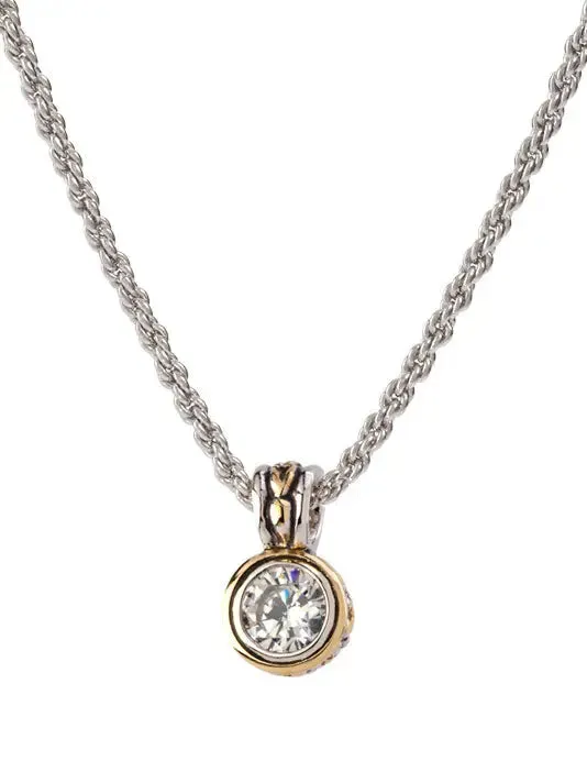 Beijos Collection - Bezel Set Pendant Necklace