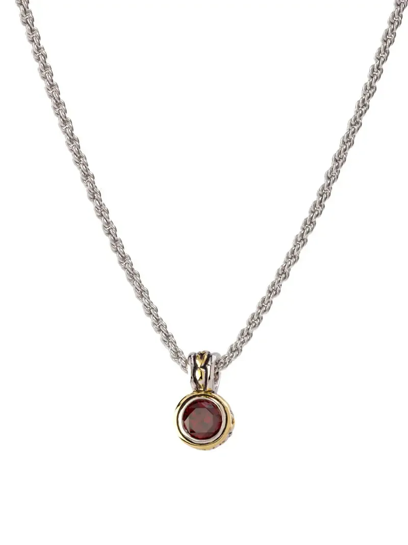 Beijos Collection - Bezel Set Pendant Necklace