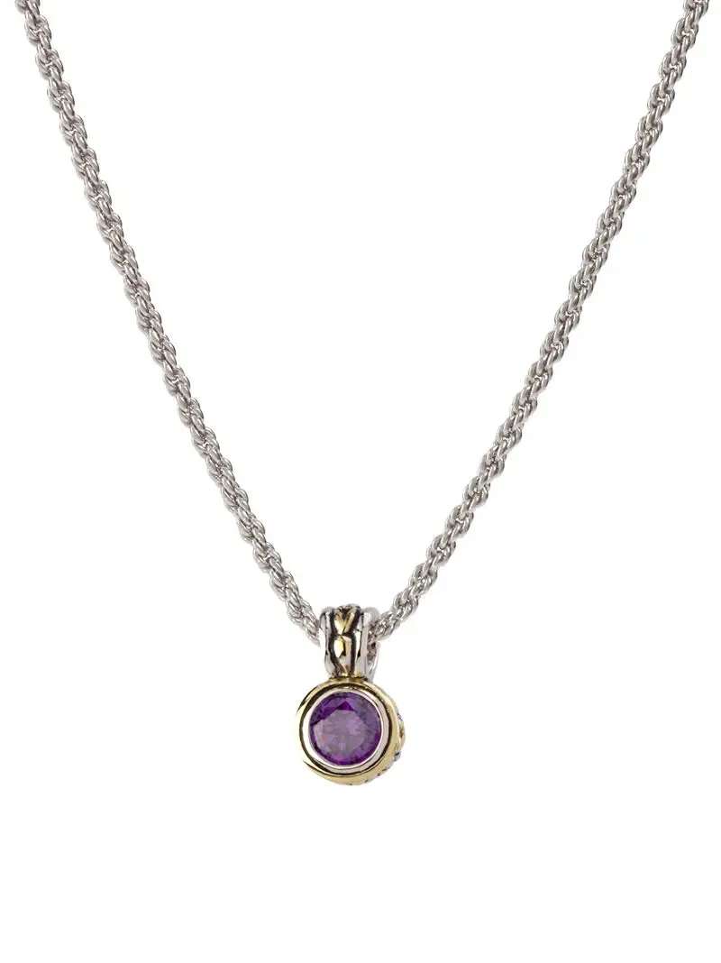 Beijos Collection - Bezel Set Pendant Necklace