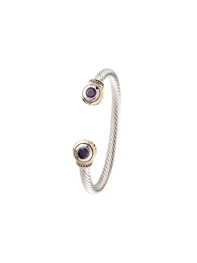 Beijos Collection - Two-Stone Large Cuff Bracelet