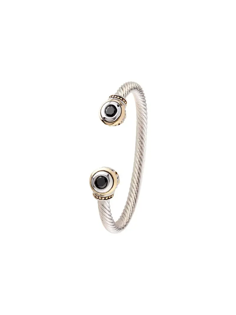Beijos Collection - Two-Stone Large Cuff Bracelet