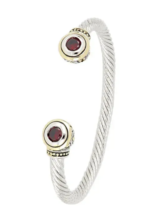 Beijos Collection - Two-Stone Large Cuff Bracelet
