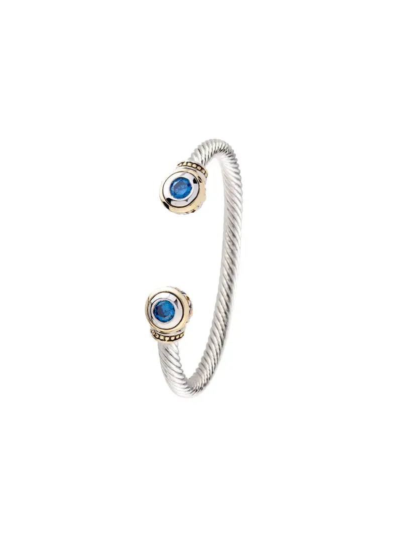 Beijos Collection - Two-Stone Large Cuff Bracelet