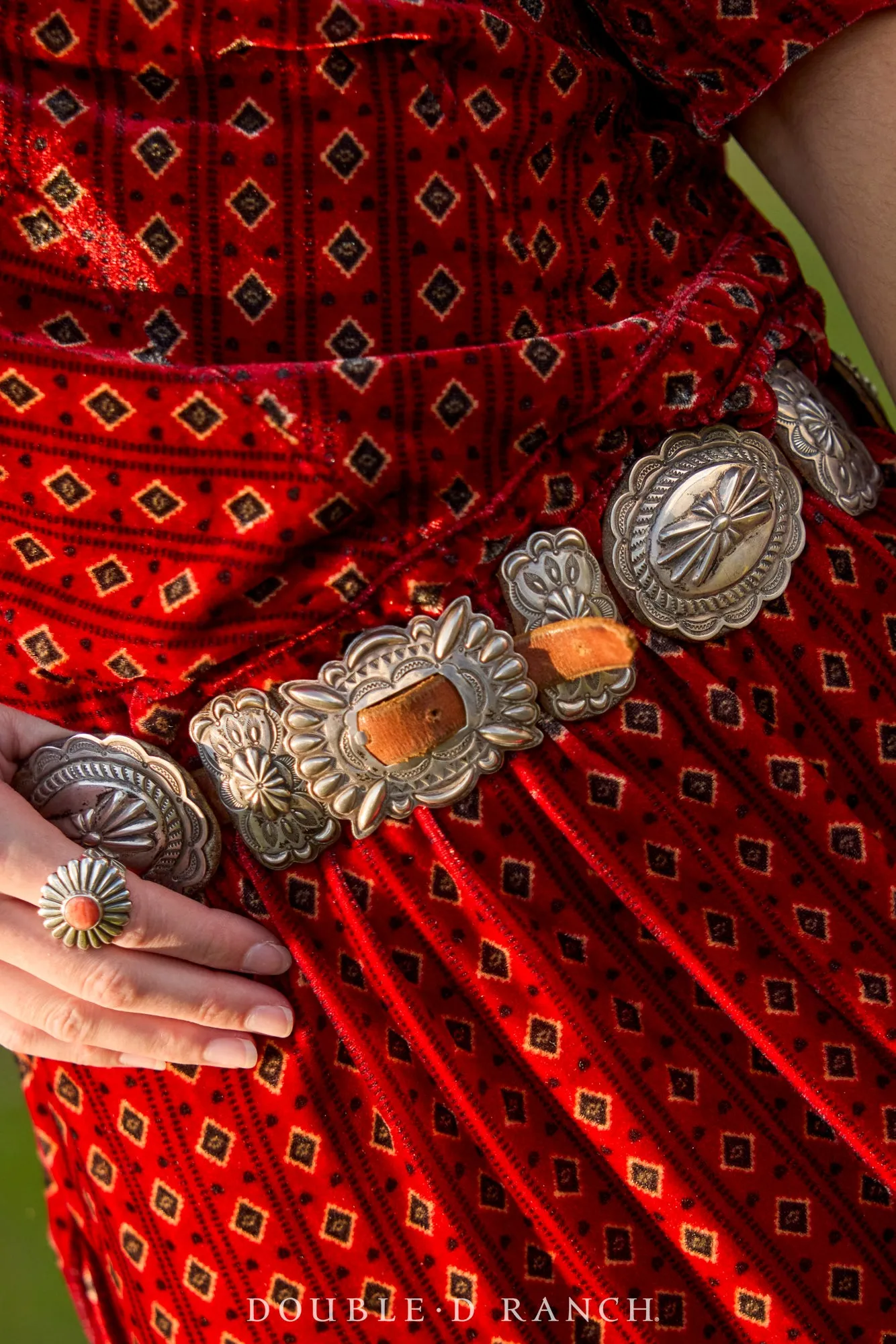 Belt, A Vintage, Concho, Sterling Silver, Stampwork & Repousse, Vintage, 253