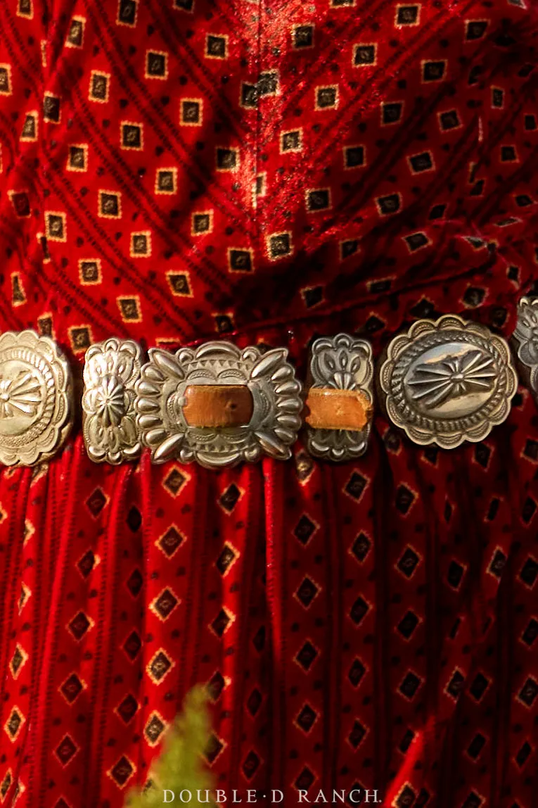 Belt, A Vintage, Concho, Sterling Silver, Stampwork & Repousse, Vintage, 253