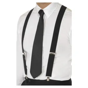 Black Elasticated Braces