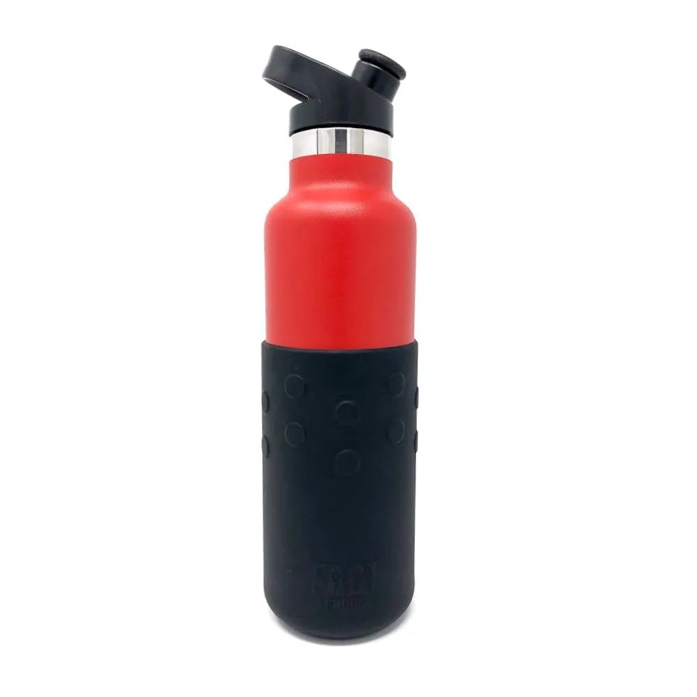 Black GiveGrip™ Silicone Water Bottle Sleeve compatible with 17oz Swell Bottles and 18-24oz Hydro Flask