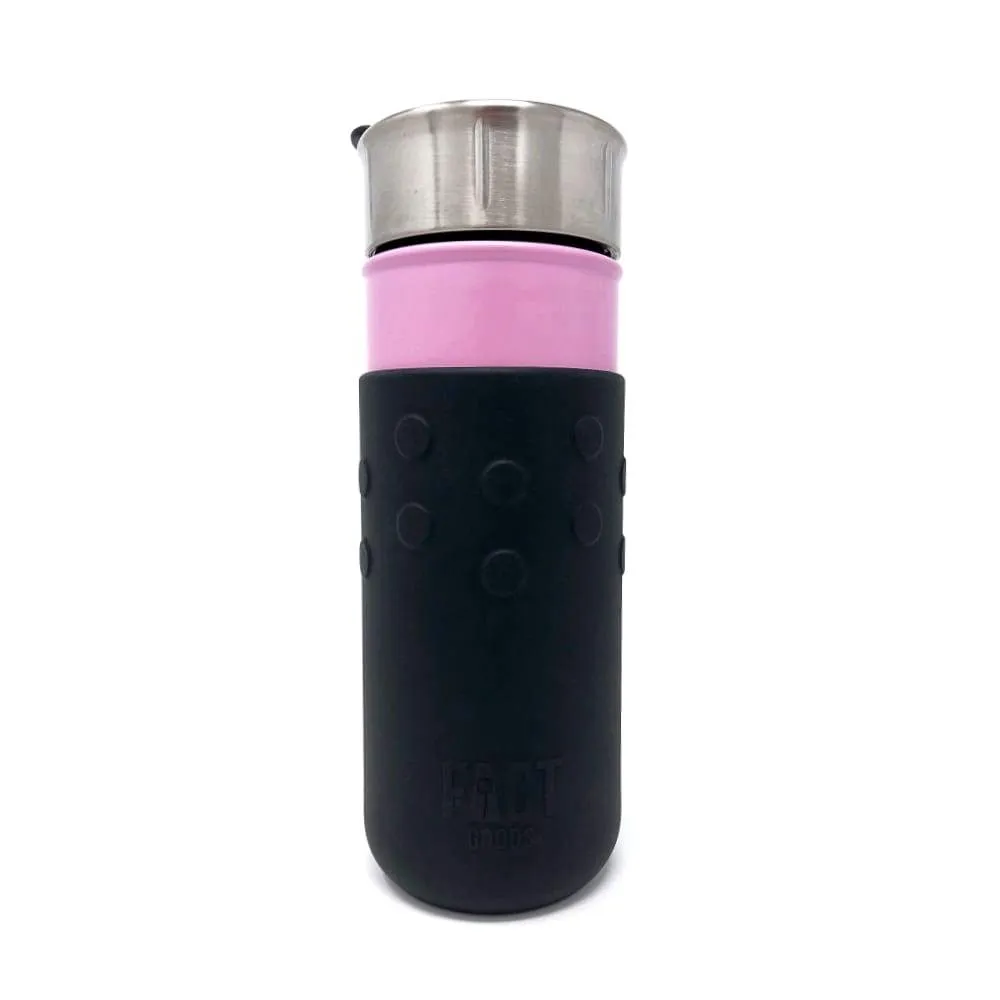 Black GiveGrip™ Silicone Water Bottle Sleeve compatible with 17oz Swell Bottles and 18-24oz Hydro Flask