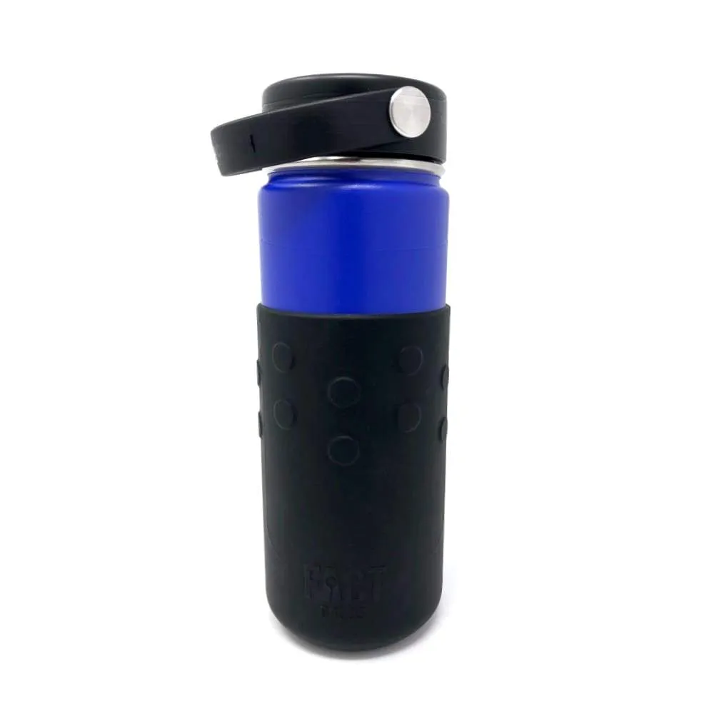 Black GiveGrip™ Silicone Water Bottle Sleeve compatible with 17oz Swell Bottles and 18-24oz Hydro Flask