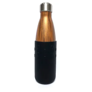 Black GiveGrip™ Silicone Water Bottle Sleeve compatible with 17oz Swell Bottles and 18-24oz Hydro Flask