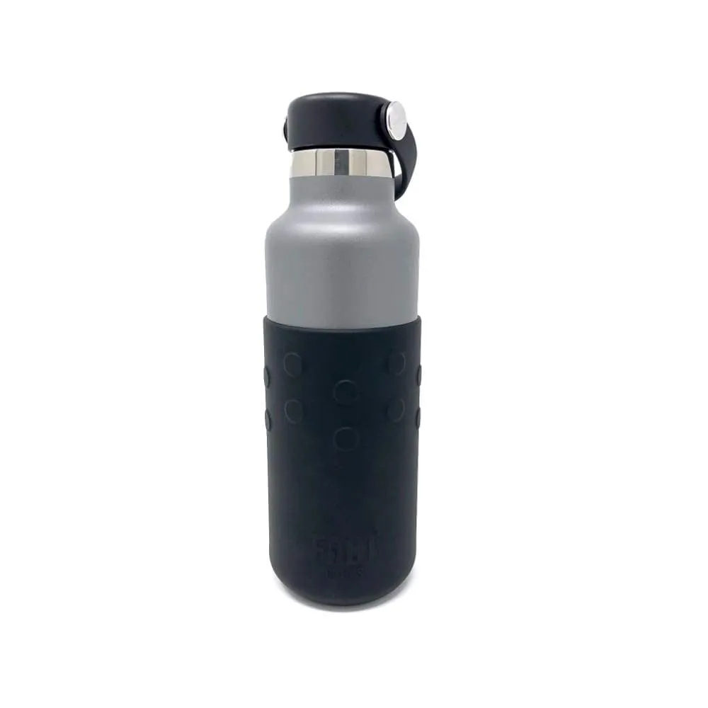 Black GiveGrip™ Silicone Water Bottle Sleeve compatible with 17oz Swell Bottles and 18-24oz Hydro Flask