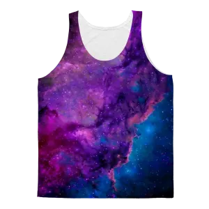 Blue Purple Space Nebula Adult Tank Top
