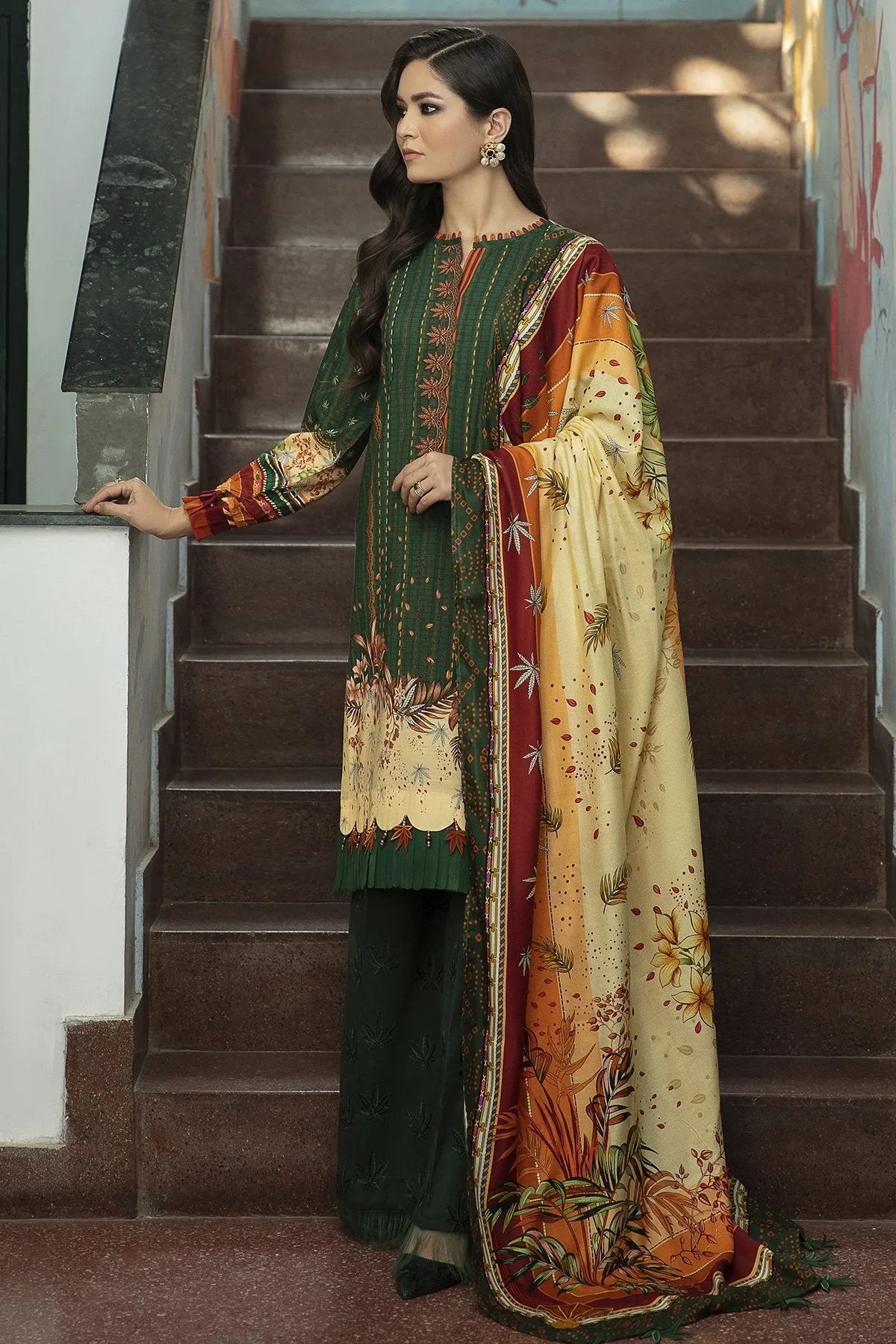 BOTANICA | Jazmin Iris Winter Collection 2021 | Unstitched Embroidered Viscose Slub Khaddar Suit